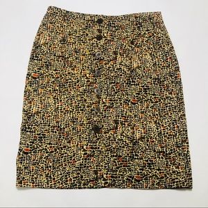 Silkland Size 8 Brown Button Up Pencil Skirt EUC